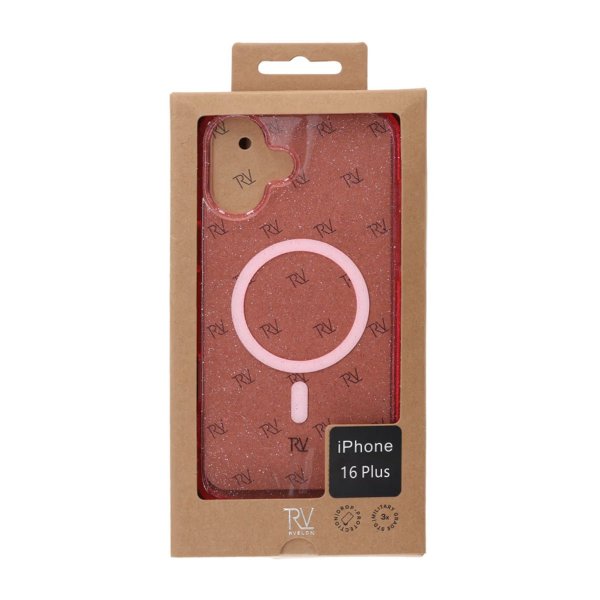 Rvelon iPhone 16 Plus Skal Glitter MagSafe Rosa