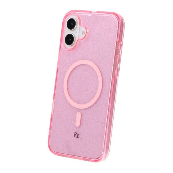 Rvelon iPhone 16 Plus Skal Glitter MagSafe Rosa