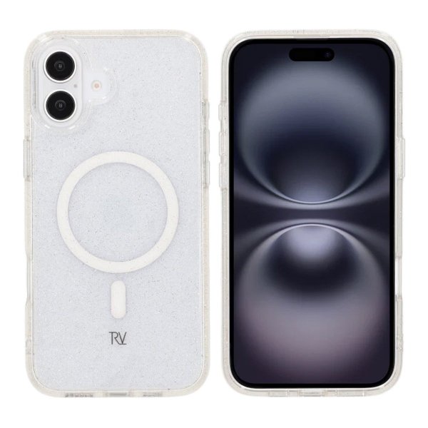 Rvelon iPhone 16 Plus Skal Glitter MagSafe Vit