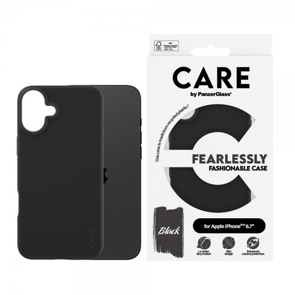 CARE by PanzerGlass iPhone 16 Plus Skal Fashionable Svart