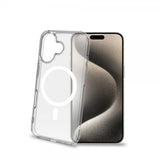 Celly iPhone 16 Plus Skal GELSKINMAG Transparent Vit