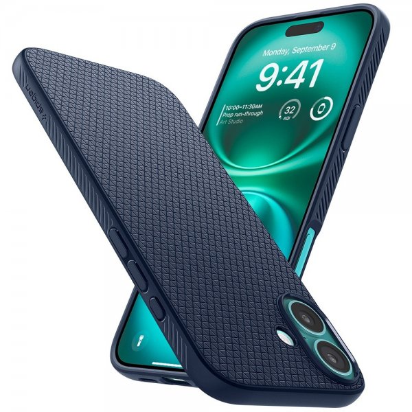 Spigen iPhone 16 Plus Skal Liquid Air Navy Blue