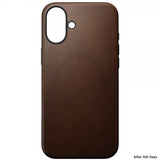 Nomad iPhone 16 Plus Skal Modern Leather Case Brun