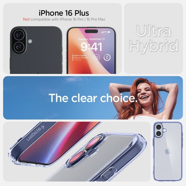 Spigen iPhone 16 Plus Skal Ultra Hybrid Sky Crystal
