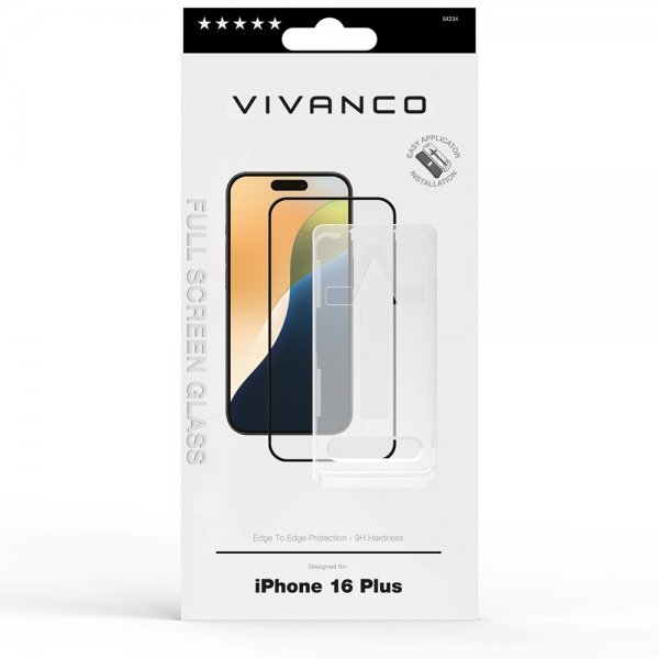 Vivanco iPhone 16 Plus Skärmskydd Full Screen