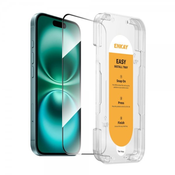 Enkay iPhone 16 Plus Skärmskydd med Monteringsram Easy Install
