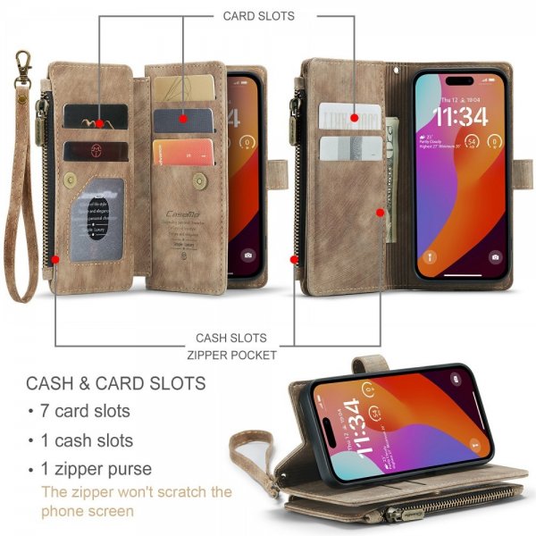 CaseMe iPhone 16 Pro Fodral C30 Series Brun
