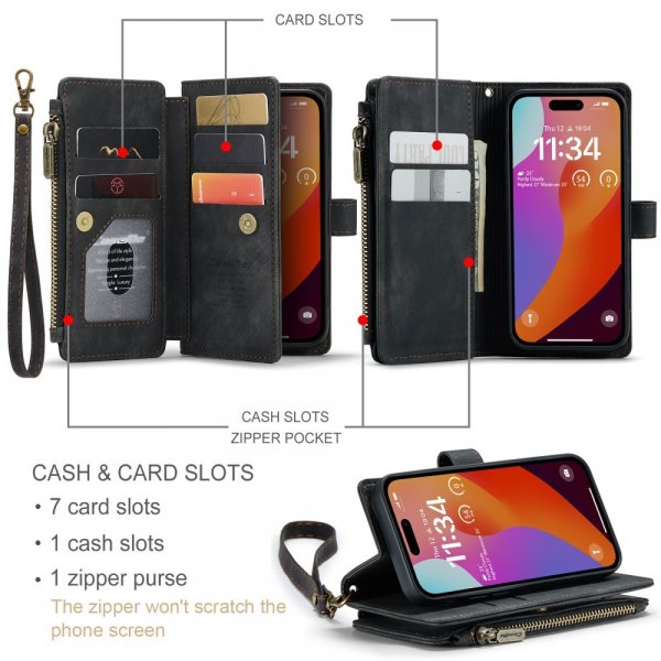 CaseMe iPhone 16 Pro Fodral C30 Series Svart