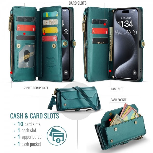 CaseMe iPhone 16 Pro Fodral C36 Series Grön