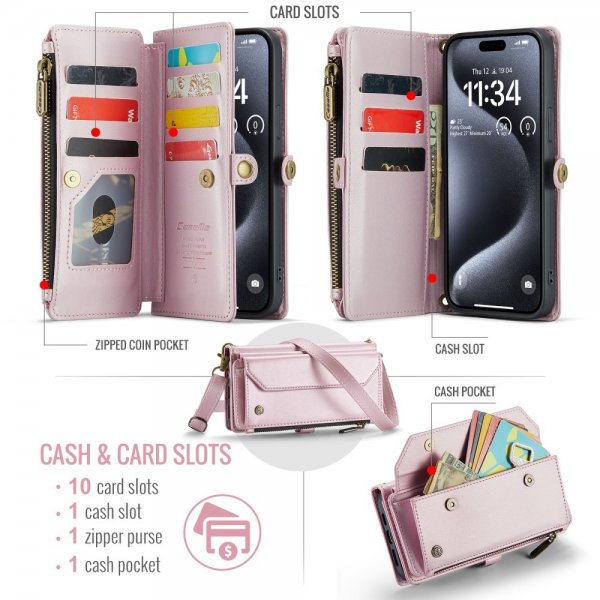 CaseMe iPhone 16 Pro Fodral C36 Series Rosa