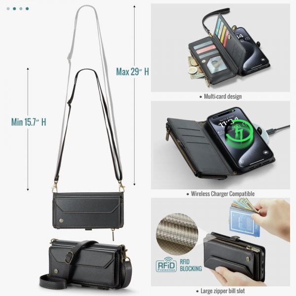 CaseMe iPhone 16 Pro Fodral C36 Series Svart