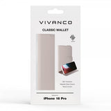 Vivanco iPhone 16 Pro Fodral Classic Wallet Greige