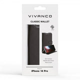Vivanco iPhone 16 Pro Fodral Classic Wallet Svart