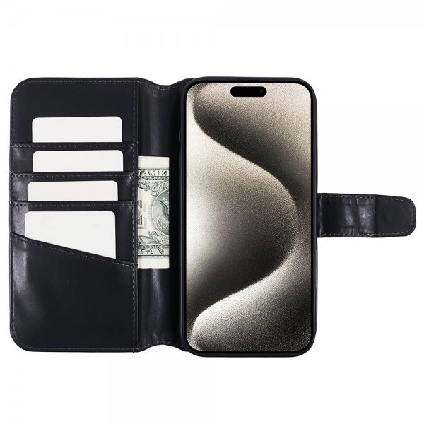 Nordic Covers iPhone 16 Pro Fodral MagLeather Raven Black