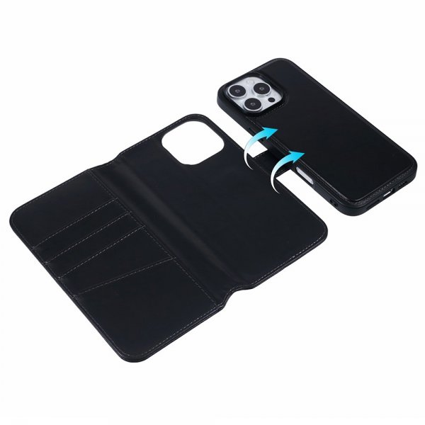 Nordic Covers iPhone 16 Pro Fodral MagLeather Raven Black