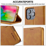 Lc.Imeeke iPhone 16 Pro Fodral med Kortfack Stativfunktion Ljusbrun