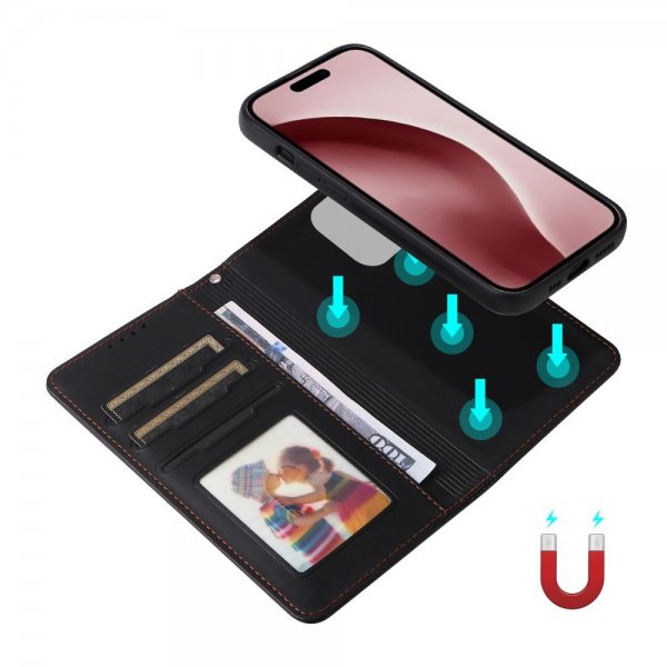 Betopnice iPhone 16 Pro Fodral med Löstagbart Skal 005 Svart