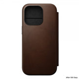 Nomad iPhone 16 Pro Fodral Modern Leather Folio Brun