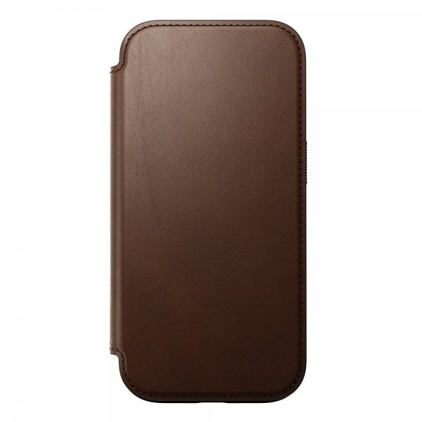 Nomad iPhone 16 Pro Fodral Modern Leather Folio Brun