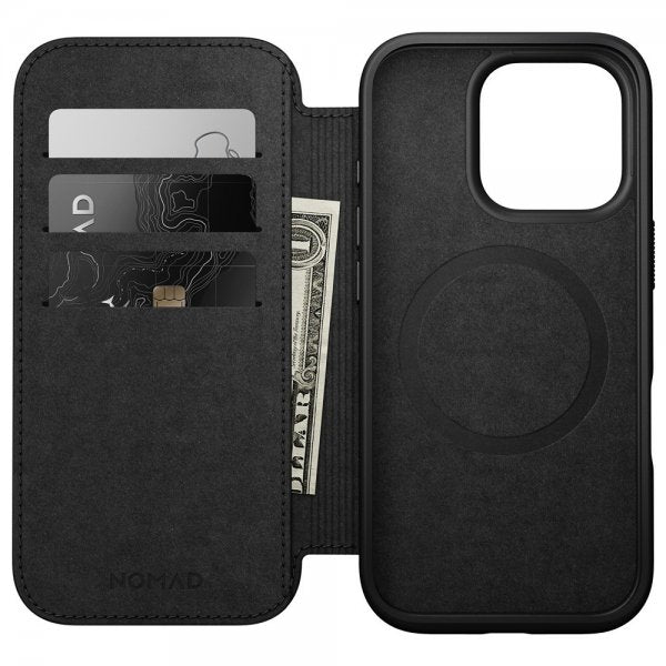 Nomad iPhone 16 Pro Fodral Modern Leather Folio Brun
