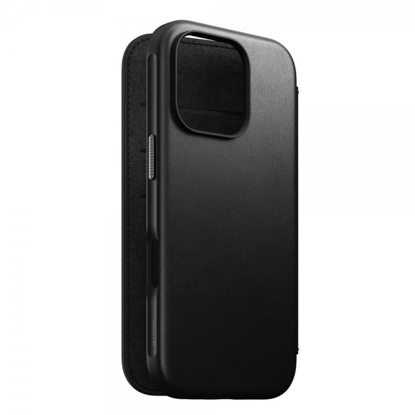 Nomad iPhone 16 Pro Fodral Modern Leather Folio Svart