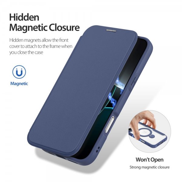 Dux Ducis iPhone 16 Pro Fodral Skin X Pro Series Kickstand MagSafe Blå