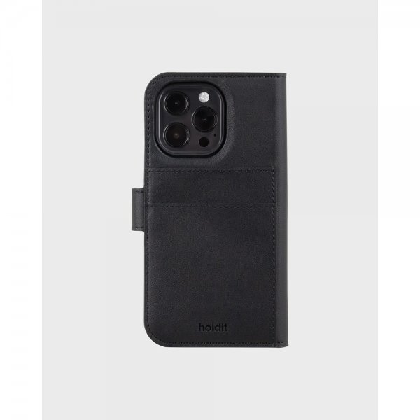 holdit iPhone 16 Pro Fodral Wallet Case Magnet Plus Svart