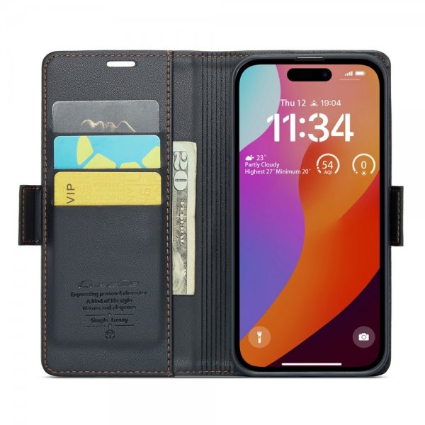 CaseMe iPhone 16 Pro Max Fodral 023 Series Svart