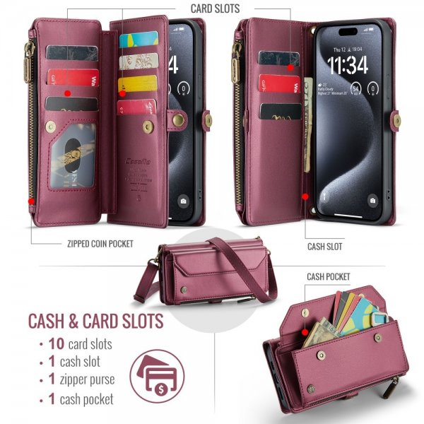 CaseMe iPhone 16 Pro Max Fodral C36 Series Röd