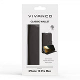 Vivanco iPhone 16 Pro Max Fodral Classic Wallet Svart