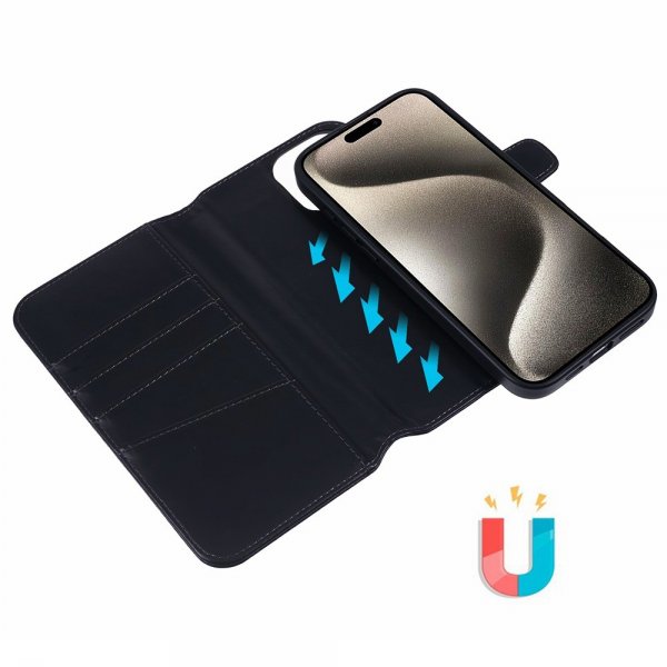 Nordic Covers iPhone 16 Pro Max Fodral MagLeather Raven Black