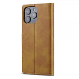 Lc.Imeeke iPhone 16 Pro Max Fodral med Kortfack Stativfunktion Ljusbrun