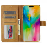 Lc.Imeeke iPhone 16 Pro Max Fodral med Kortfack Stativfunktion Ljusbrun