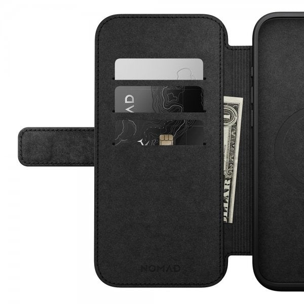 Nomad iPhone 16 Pro Max Fodral Modern Leather Folio Svart