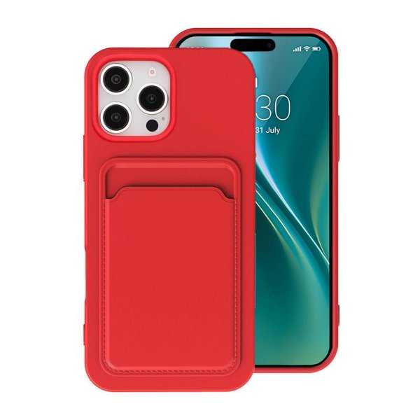 iPhone 16 Pro Max Skal Korthållare Röd