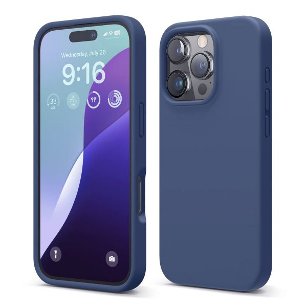 Rvelon iPhone 16 Pro Max Skal Silikon Blå