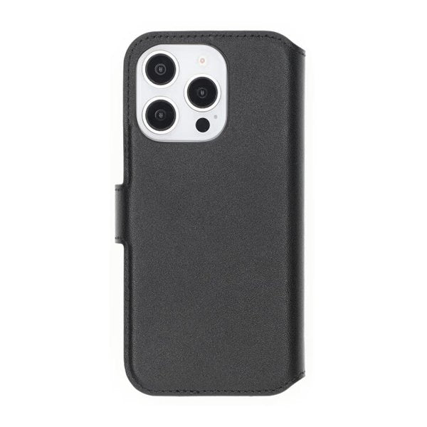 Rvelon iPhone 16 Pro Max Fodral Äkta läder Kortfack Svart