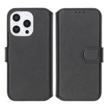 Rvelon iPhone 16 Pro Max Fodral Äkta läder Kortfack Svart