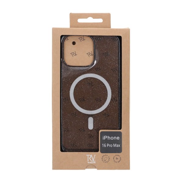 Rvelon iPhone 16 Pro Max Skal Glitter MagSafe Svart
