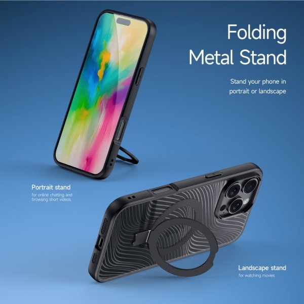 Dux Ducis iPhone 16 Pro Max Skal Aimo Series MagSafe Kickstand Svart