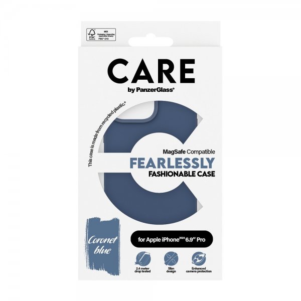 CARE by PanzerGlass iPhone 16 Pro Max Skal Fashionable MagSafe Blå