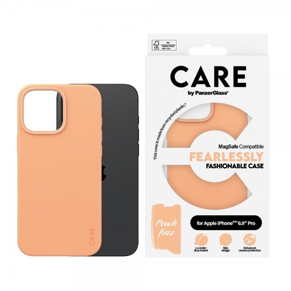 CARE by PanzerGlass iPhone 16 Pro Max Skal Fashionable MagSafe Peachy