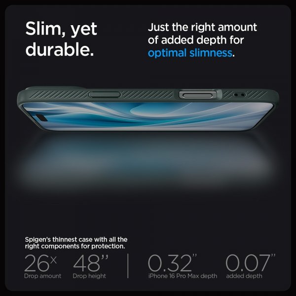 Spigen iPhone 16 Pro Max Skal Liquid Air Abyss Green