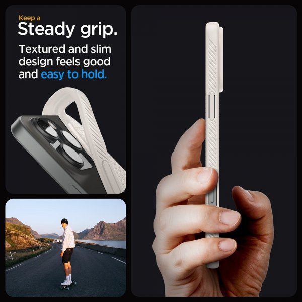 Spigen iPhone 16 Pro Max Skal Liquid Air Natural Titanium