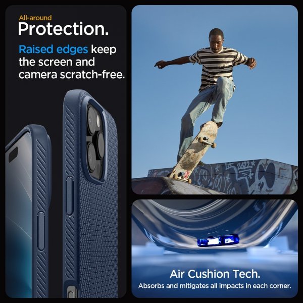 Spigen iPhone 16 Pro Max Skal Liquid Air Navy Blue