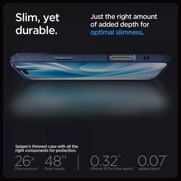 Spigen iPhone 16 Pro Max Skal Liquid Air Navy Blue