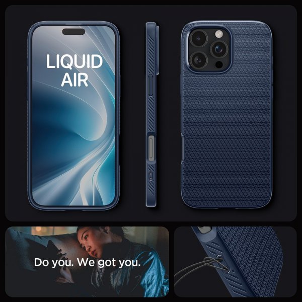 Spigen iPhone 16 Pro Max Skal Liquid Air Navy Blue