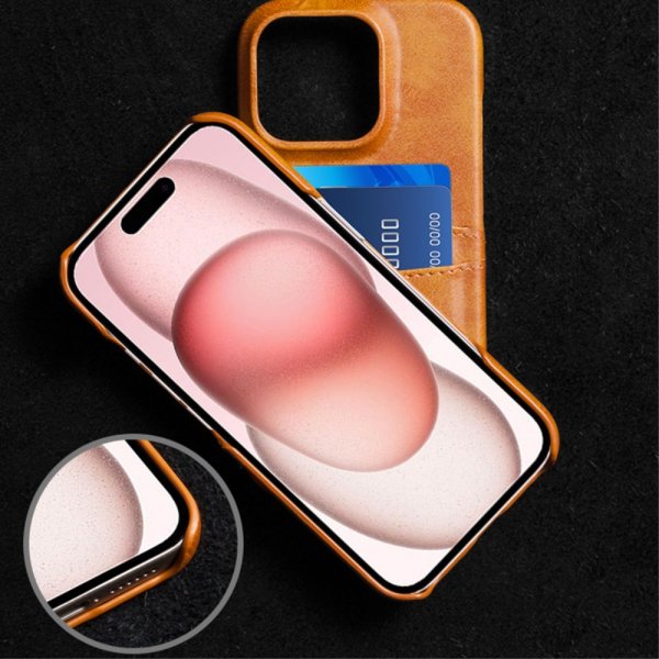 iPhone 16 Pro Max Skal med två Kortfack Mörkbrun