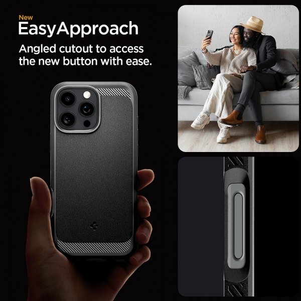 Spigen iPhone 16 Pro Max Skal Rugged Armor MagFit Matte Black