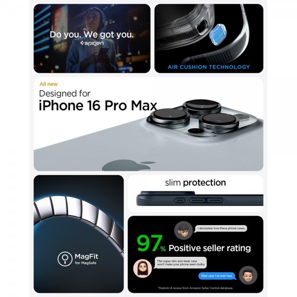 Spigen iPhone 16 Pro Max Skal Thin Fit MagFit Metal Slate